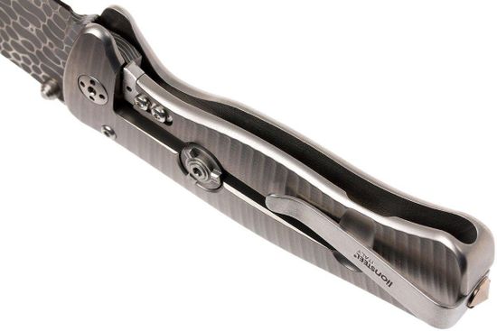 Складной нож Lion Steel "SR-2 MINI" L/SR2DL c клинком из стали Damasteel, рукоять титан