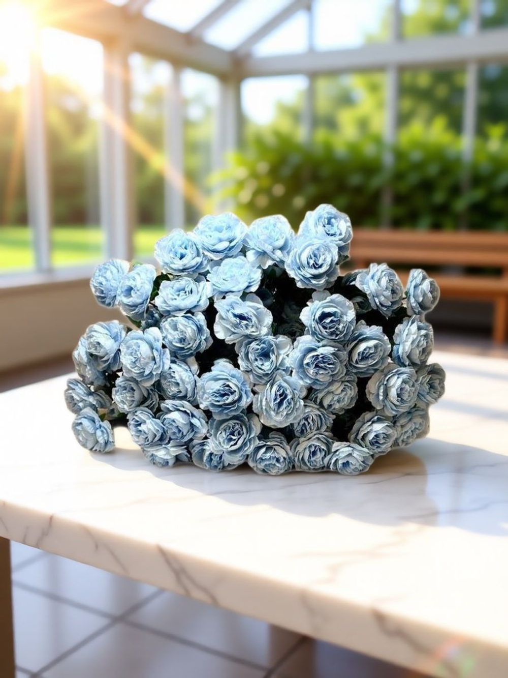 Искусственные цветы, желтые подсолнухи / Высота 44 см. 9 стебелей 9 бутонов/