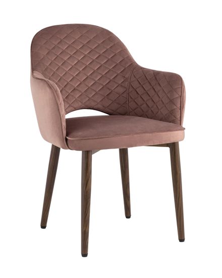 Стул Венера диамант NEW, велюр пыльно-розовый (ножки дерево) NP (набор 2шт)