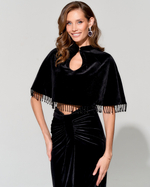 Укороченный кейп Mysterya из бархата с отделкой