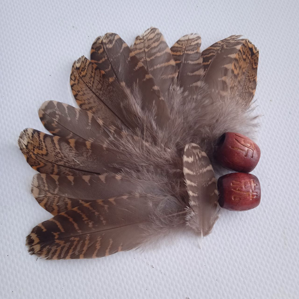 Перья вальдшнепа коричневые 6-9 см. 10 шт.