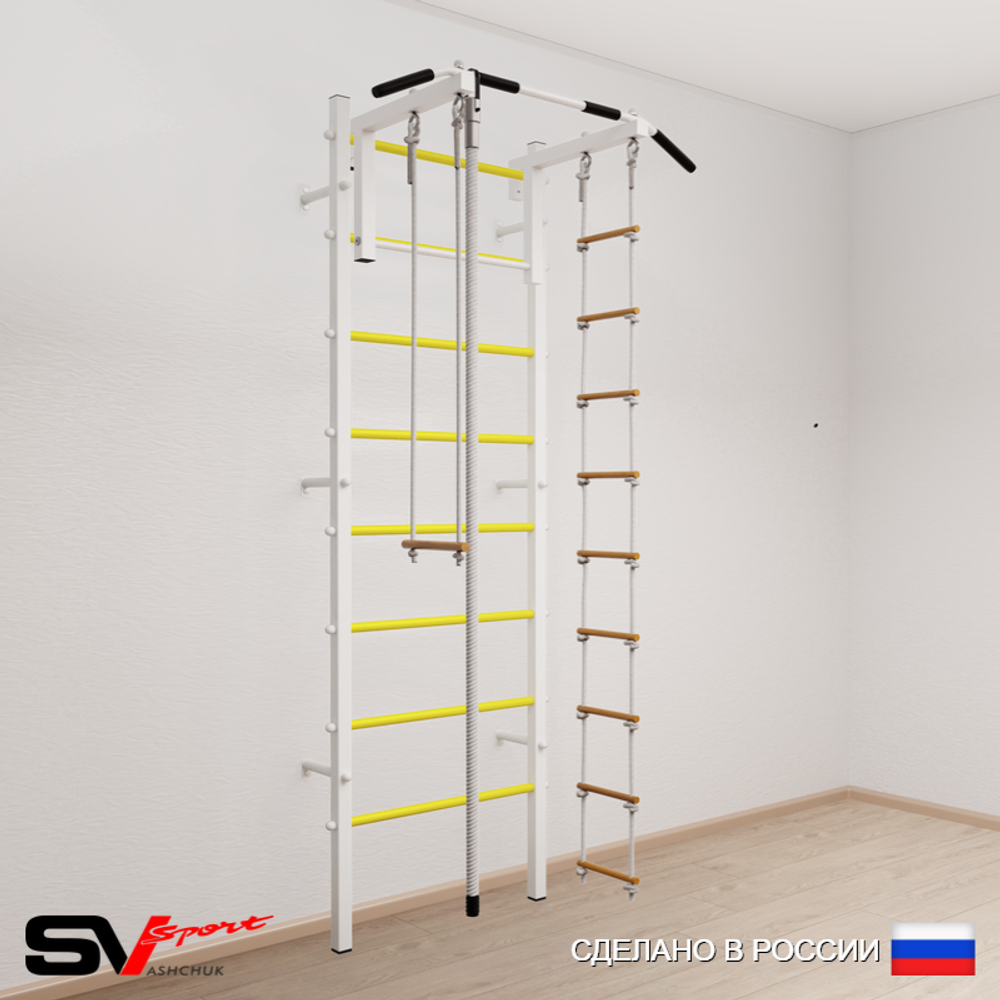 Шведская стенка Sv Sport усиленная 616 (Турник стандарт/Канат/Лестница/Трапеция)