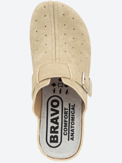 701 | "Aleksandra" | Бежевые женские медицинские сабо с закрытым носом