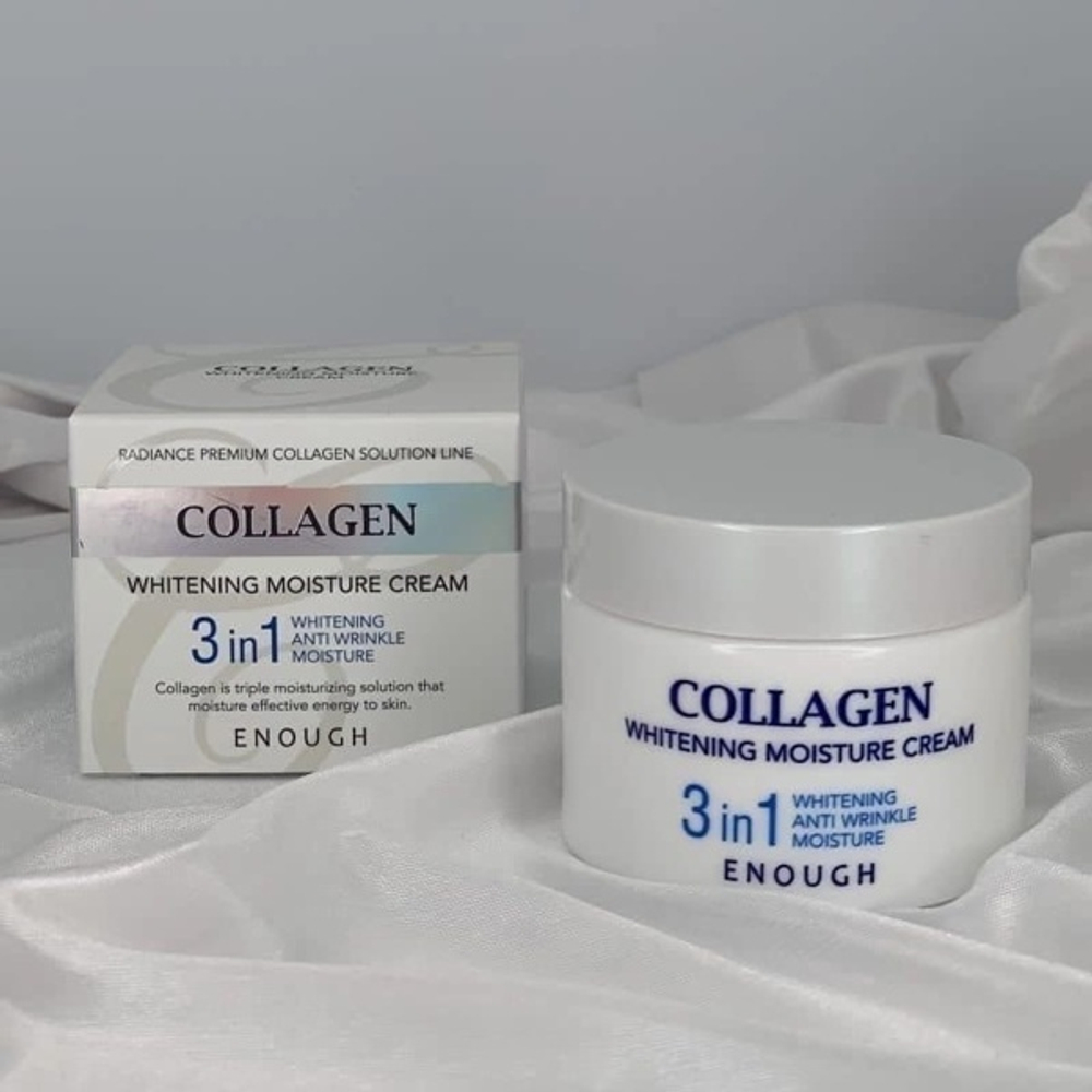 Крем для лица увлажняющий с коллагеном  Enough Collagen Whitening Moisture Cream 3 in 1