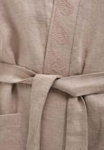 Шапан льняной длинный OYU TOLQYN DARK BEIGE