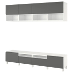 Тумба под ТВ - IKEA BESTÅ/BESTA, 230x42x240см, белый/темно-серый, БЕСТО ИКЕА