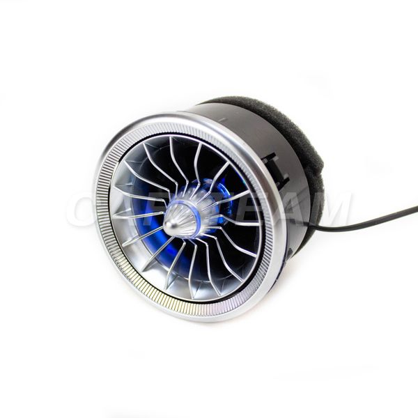 Сопло вентиляции (mini, спицы) в стиле AMG регулируемое с RGB подсветкой - серебро (1шт)