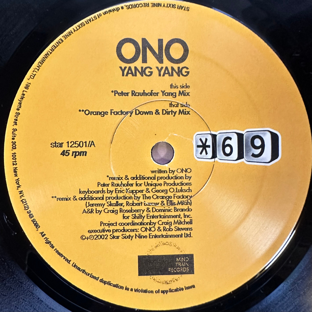 Ono ‎– Yang Yang (США 2002г.) 2х12", 45 RPM