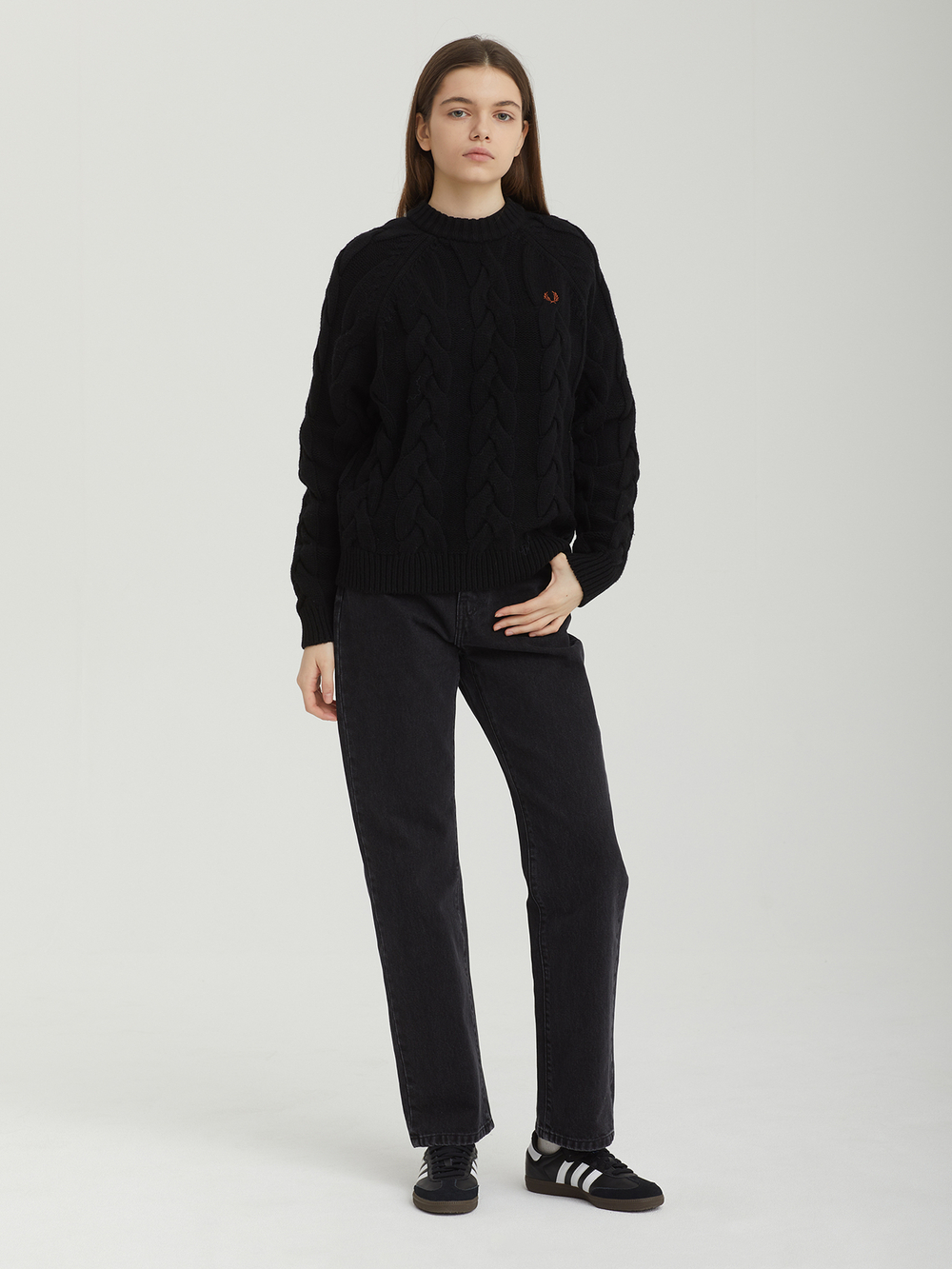 Женский Свитер Cable Knit Mock Neck