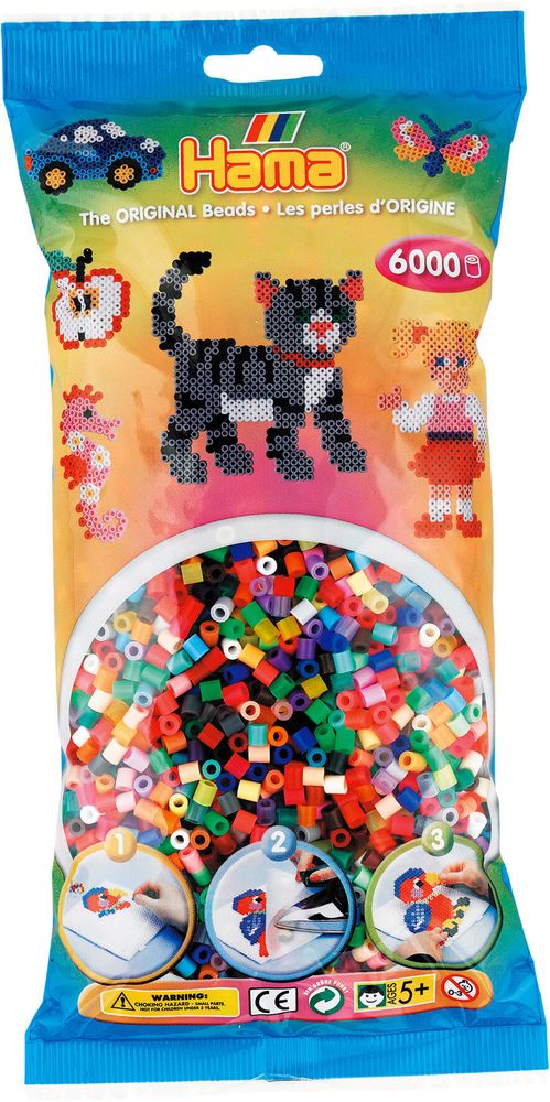 Hama Бусинки для термомозаики MIDI микс, 6000 шт. (205-68)