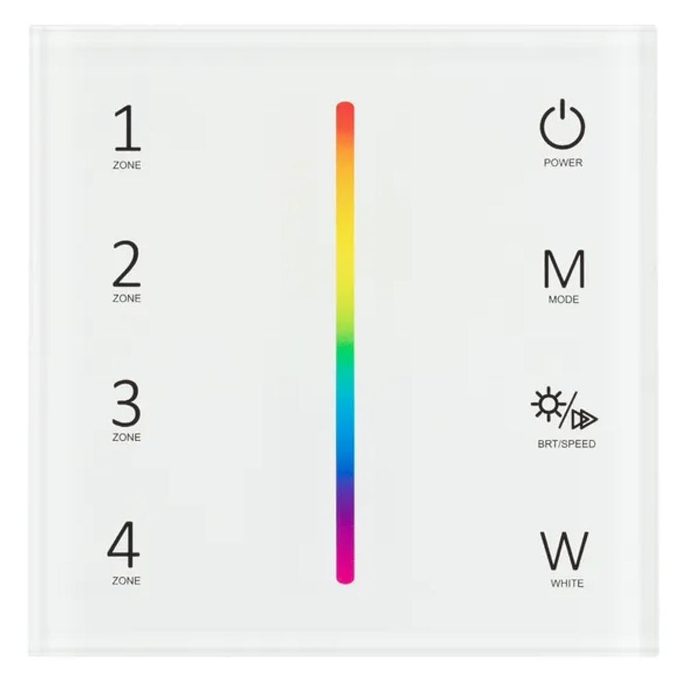 Панель Sens SMART-P45-RGBW White (230V, 4 зоны, 2.4G) (Arlight, IP20 Пластик, 5 лет) 028140
