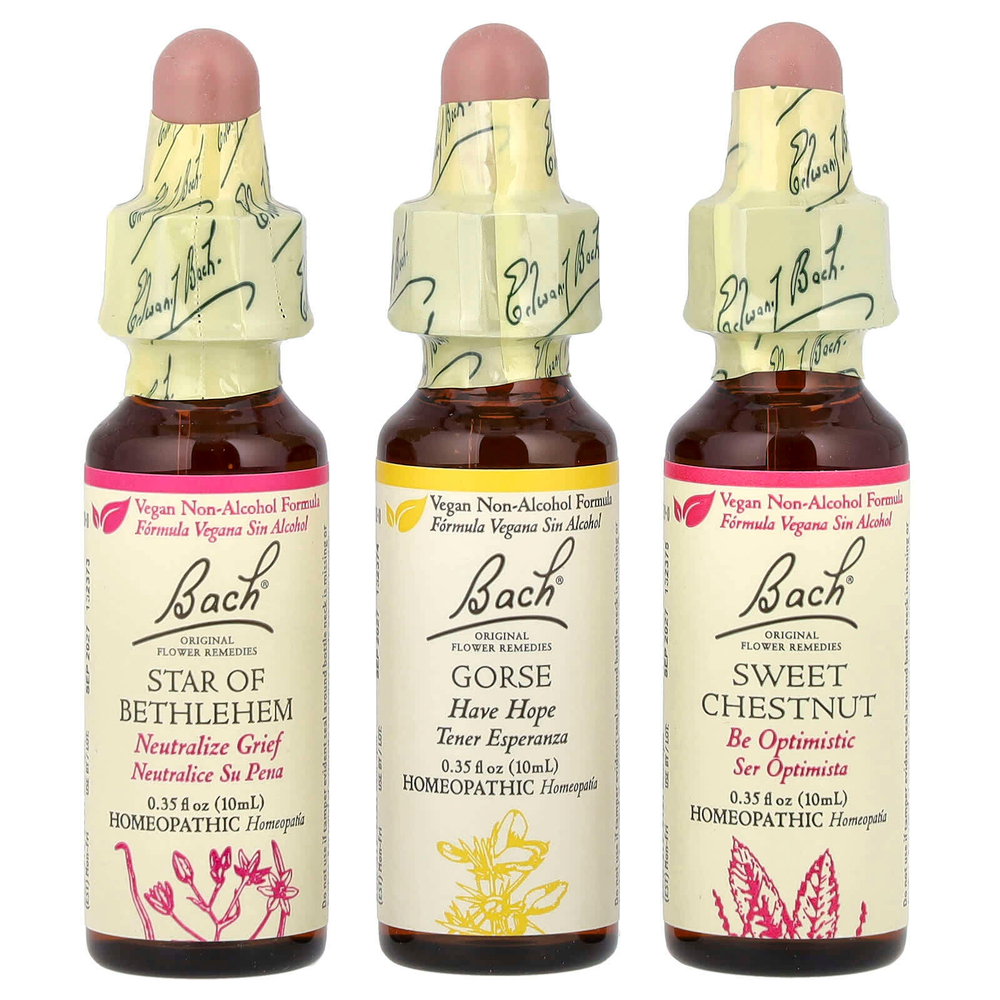 Bach, Original Flower Remedies, Comfort Kit, Hope & Joy, 3 пипетки, 10 мл (0,35 жидк. унц.)