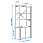 Стеллаж с ящиком - IKEA BROR, 190х40х85 см, серо-зеленый, БРУР ИКЕА