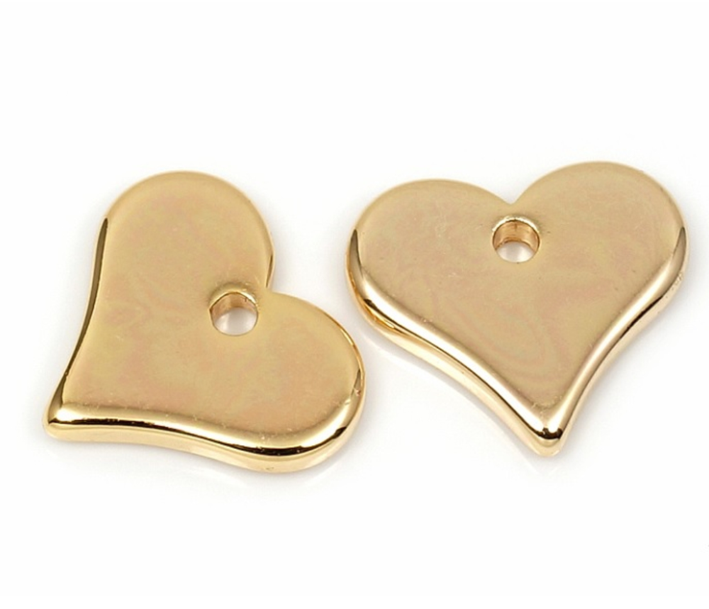 2484-з Подвеска «Сердце гладкое», 11 мм, позолота