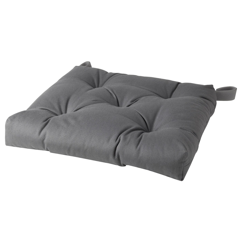 IKEA MALINDA  (ИКЕА МАЛИНДА)  -  Подушка для стула, серая, 40/35x38x7 см