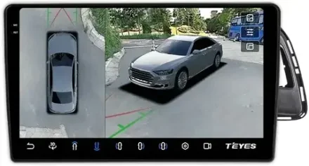 Магнитола для Audi Q5 8R 2008-2016 с джойстиком MMI - Teyes CC3-2K-360 монитор 10.36" 2K QLED на Android 10, 6+128Гб, CarPlay, 4G SIM-слот, 4 камеры в комплекте