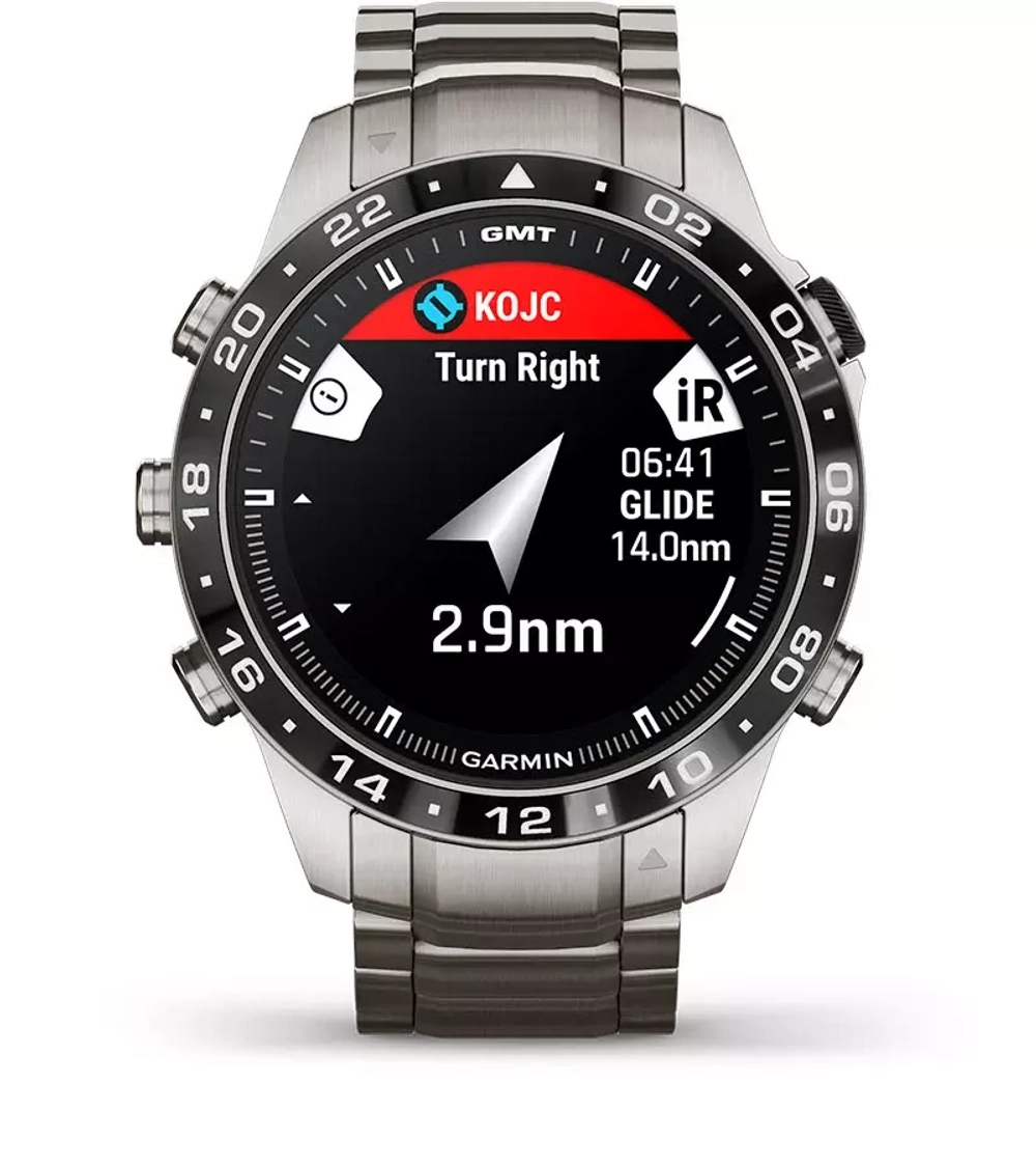 Премиальные смарт-часы GARMIN MARQ  Aviator  Gen 2 , титановый браслет,  010-02648-01
