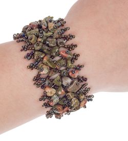 Y-KB006 Браслет из бисера с камнем Обсидиан