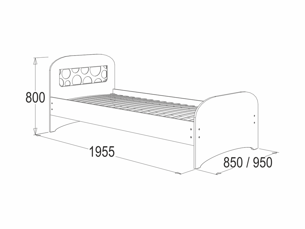 Уголок школьника Омега 16 кровать одинарная 800*1900