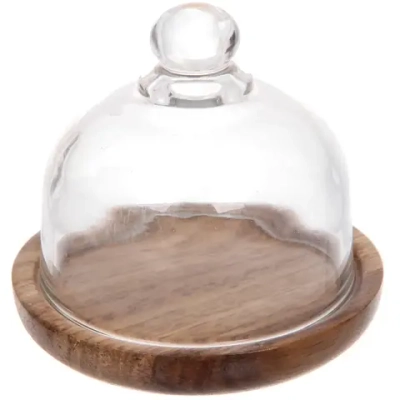 Лимонница деревянная «SHEF» 10,5*8см со стеклянной крышкой