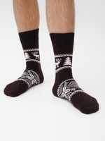 Теплые шерстяные носки Н007-13 коричневый