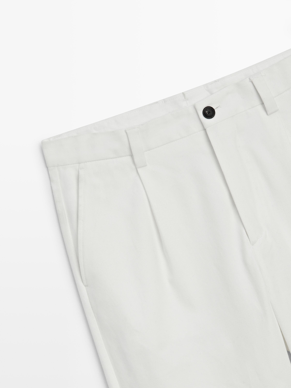 Massimo Dutti Широкие брюки с вытачками, белый