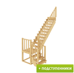 Лестница на второй этаж К-022м Правая с подступенками