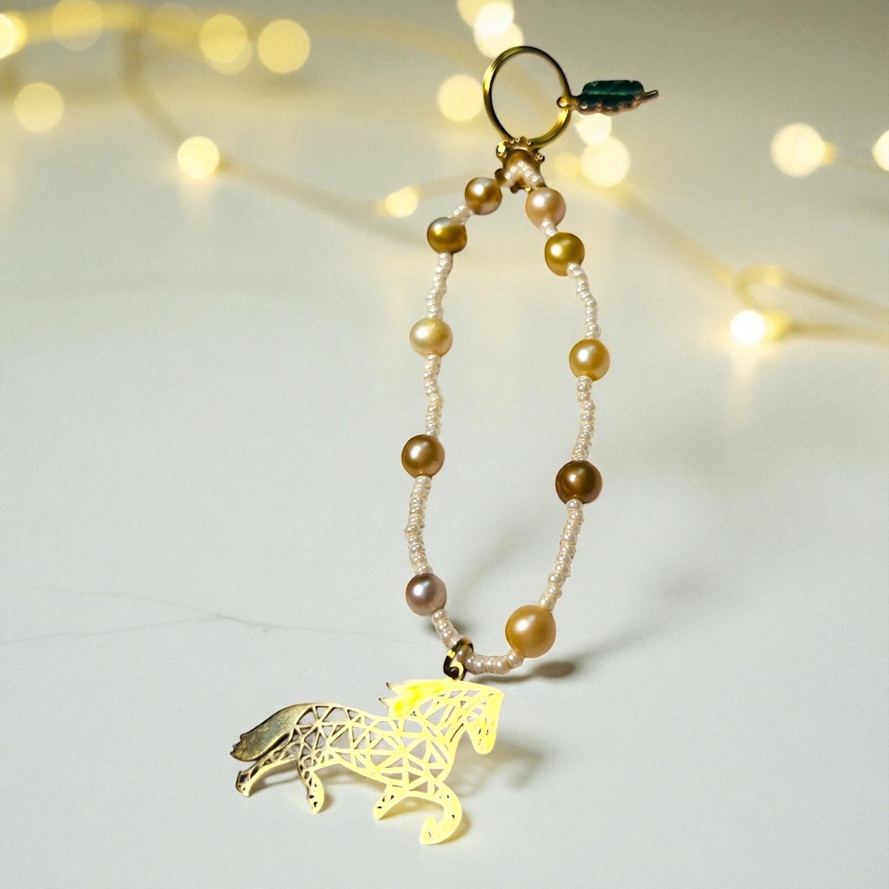 Обвес. Символ года 2026. Конь с золотой гривой. Жемчуг