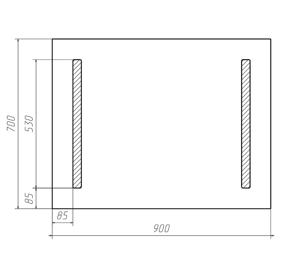 Зеркало Домино Good Light-2 900х700х20 мм сенсорное с подсветкой (GL7015Z)