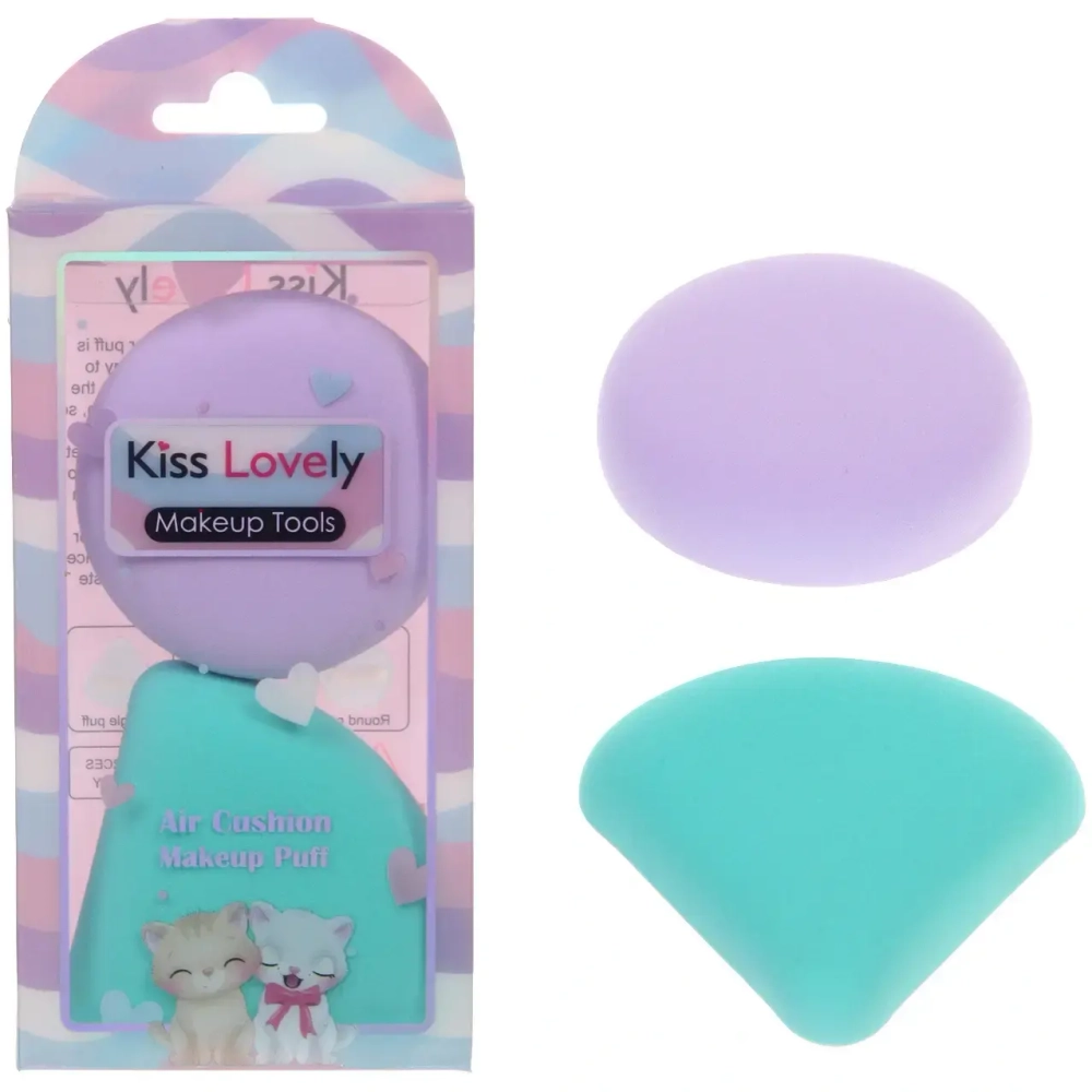 Спонжи для макияжа 2шт фигурные «FRIDA», котики, цвет как на фото, 12*6,3см