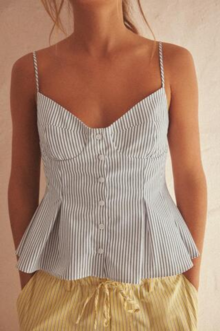 ZARA ТОП ИЗ ПОПЛИНА С ПЛИССИРОВКОЙ, БЕЛЫЙ/ЗЕЛЕНЫЙ