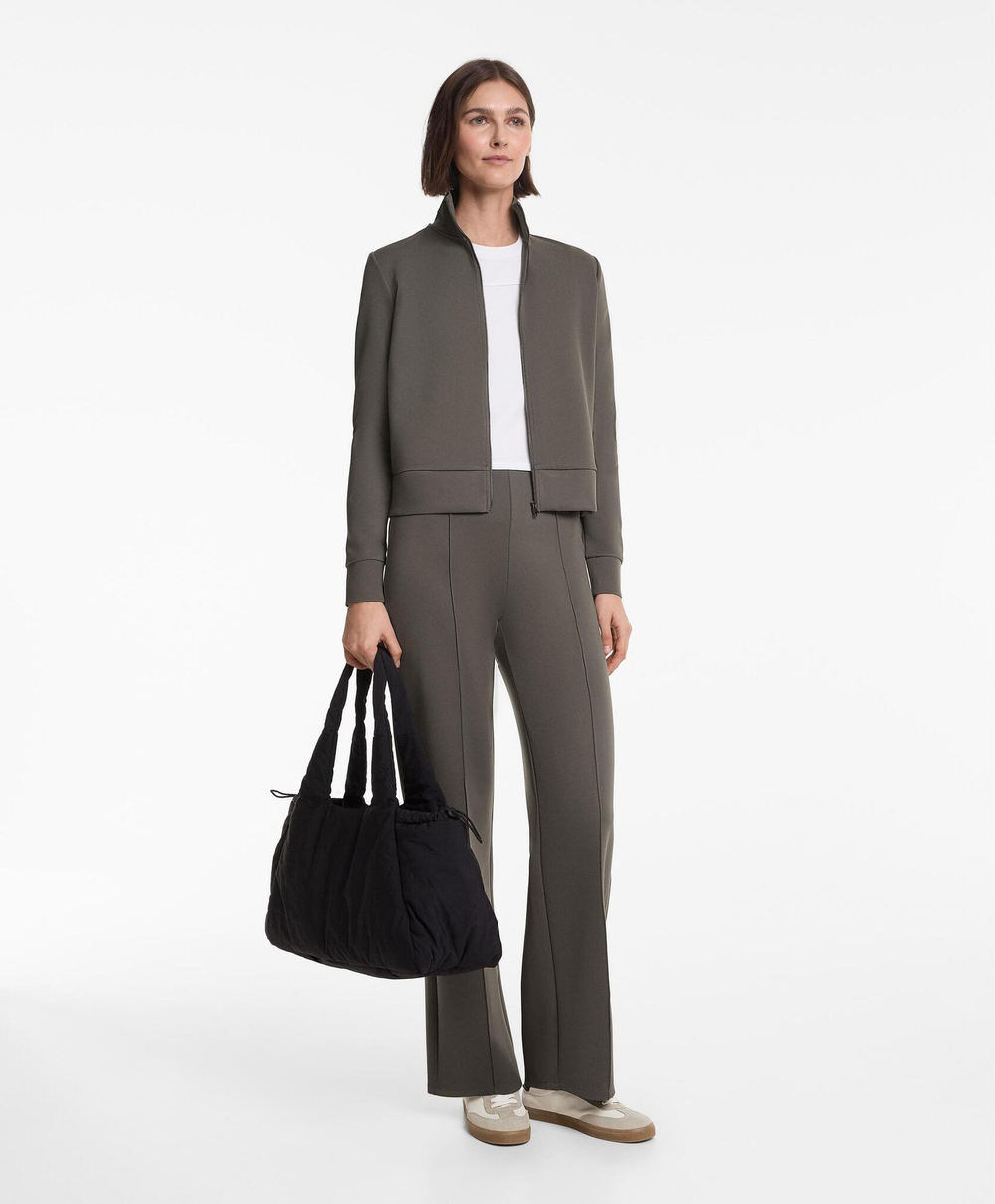 OYSHO Прямые брюки из прочной ткани, серо-зеленый