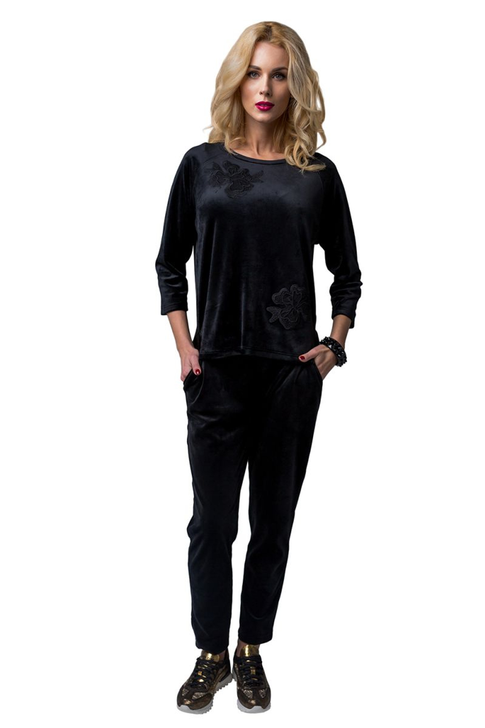 Элегантный костюм с рукавом реглан (Размер: S) (Цвет: черный)