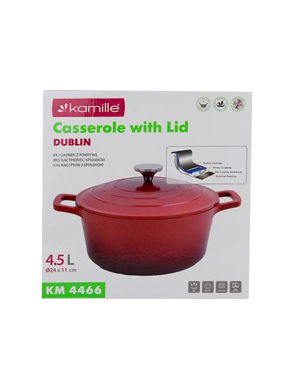 Кастрюля 4,5 л. Kamille KM 4466 серия DUBLIN из литого алюминия с антипригарным покрытием с крышкой