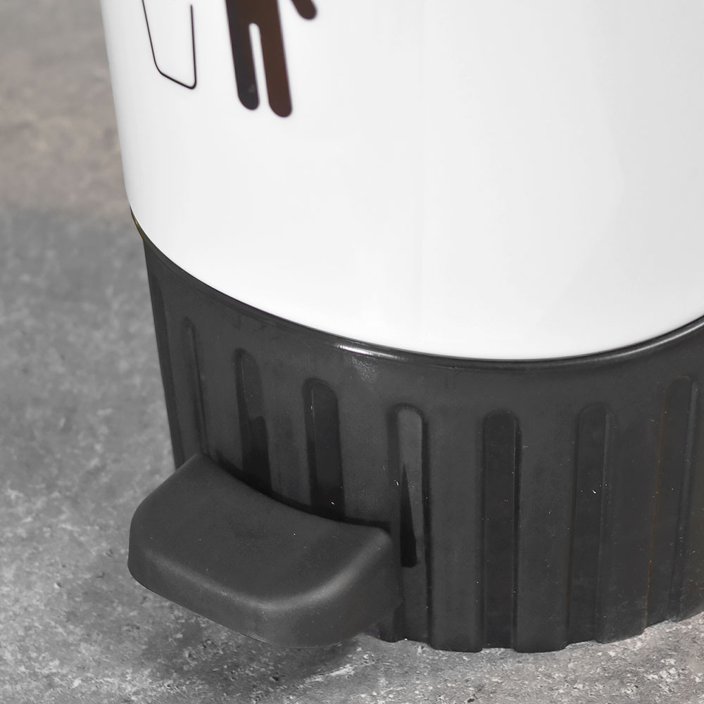 Ведро для мусора 8л с педалью, цвет белый