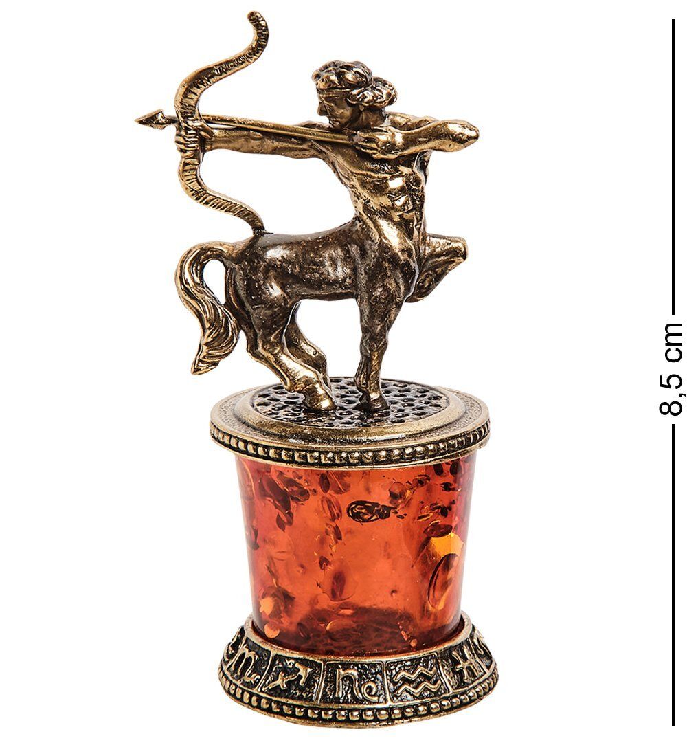 Народные промыслы AM-2767 Фигурка «Знак зодиака-Стрелец» (латунь, янтарь)