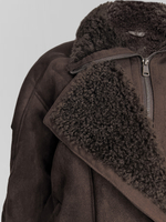 Дубленка VARGRO 8366-7580 на меху на молнии с ремешком снизу