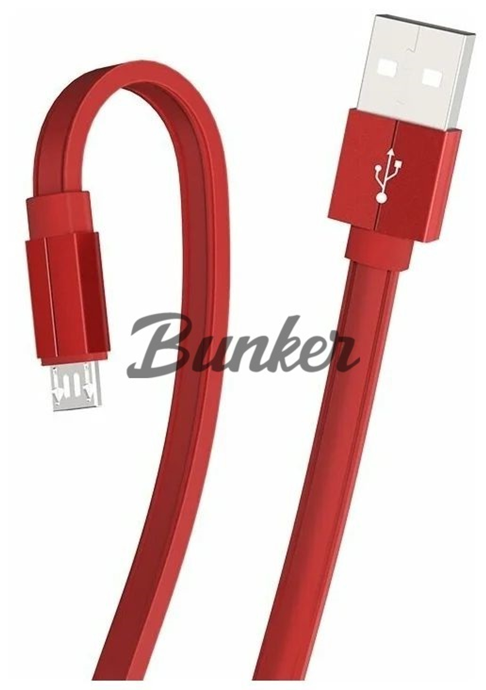 Кабель USB - micro-USB Borofone BU8, красный металл штекер, 1,2м, плоский красный TPE