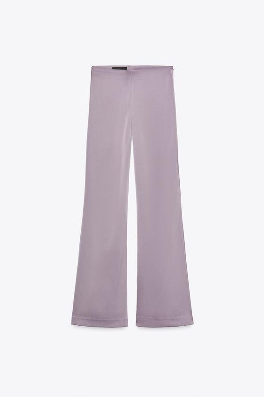 ZARA АТЛАСНЫЕ БРЮКИ С ВЫСОКОЙ ПОСАДКОЙ, СЕРО-КОРИЧНЕВЫЙ