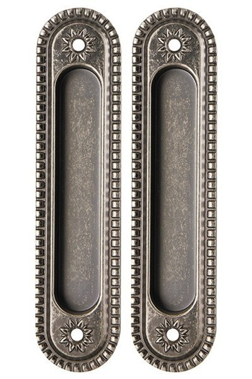 Ручка для раздвижных дверей Армадилло SH010/CL AS-9 (цена за комплект), цвет серебро античное (гарантия - 5 лет)