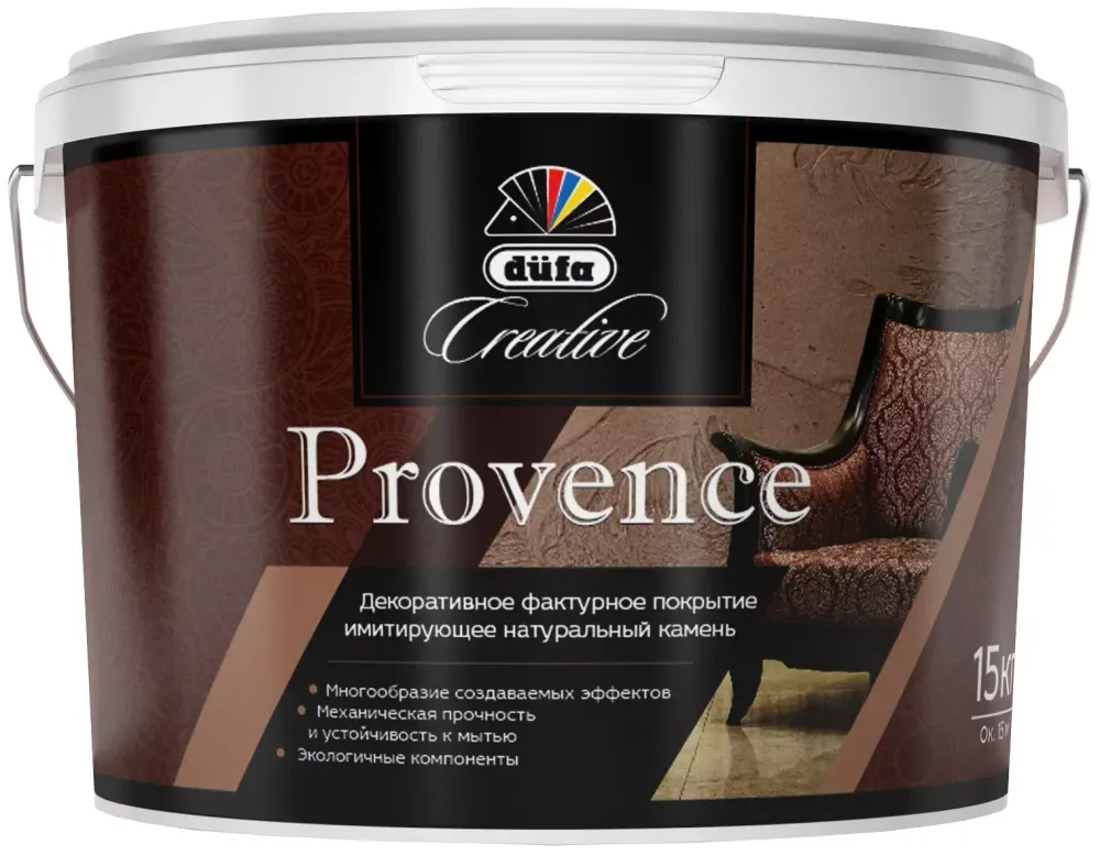 Штукатурка декоративная Dufa Creative Provence эффект натурального камня 15 кг