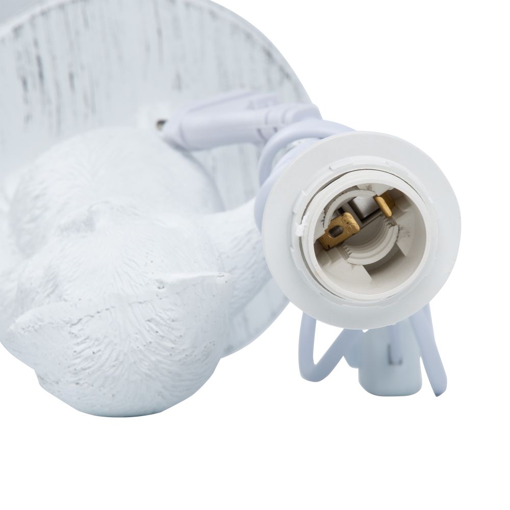 UML-B465 E14 WHITE Светильник настольный декоративный Кот. под лампу Е14. 40W. Механический выключатель. Белый. ТМ Uniel