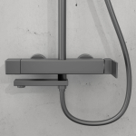 Душевая стойка Vincea Cube VSFS-1C1GM с изливом, вороненая сталь