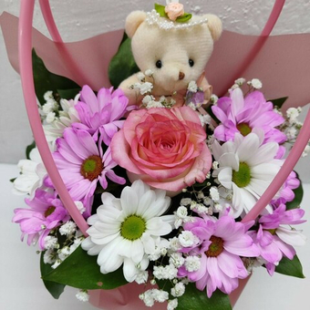 Цветы в сумочке с игрушкой 2