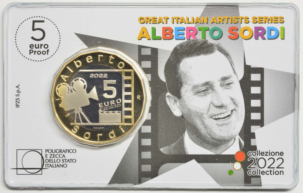 ИТАЛИЯ, 2022, 5 ЕВРО [БИМЕТАЛЛ]