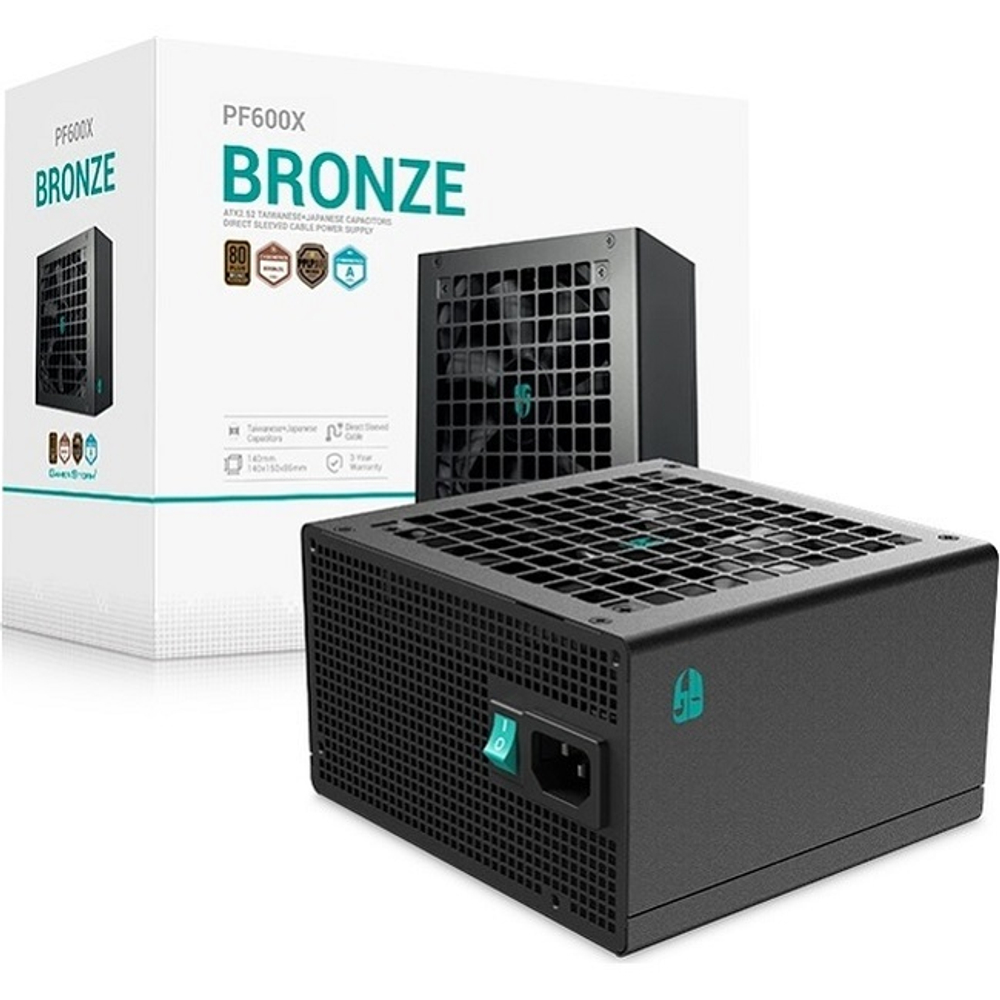 Блок питания DeepCool 600W GAMERSTORM PF600X BK Black, 120 мм, 80 PLUS Bronze (R-PF600X-HD0B-WGEU)