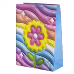Пакет подарочный бумажный Alingar, (XL) 31х40х12 см, вертикальный, "Объемные цветочки", матов. ламинация, эффект 3D, ассорти
