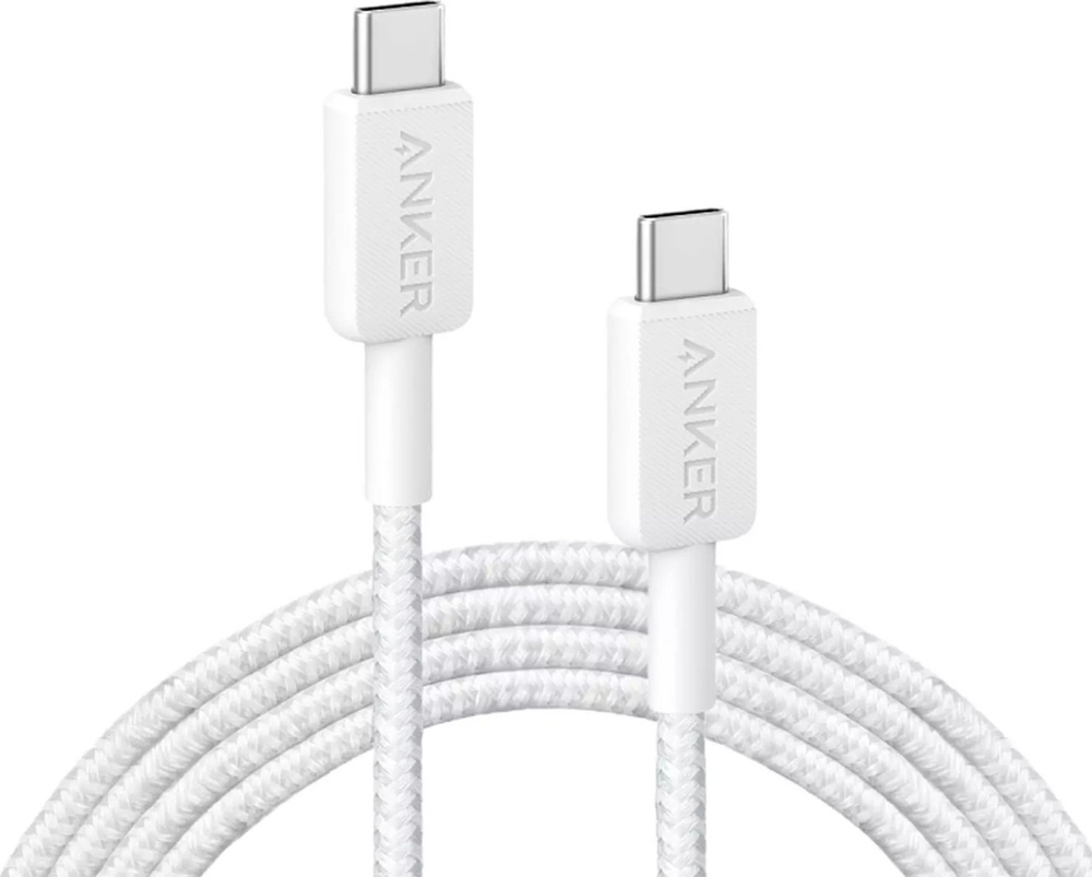 Кабель Anker USB TypeC (F), USB TypeC (M), 1.8 м, белый