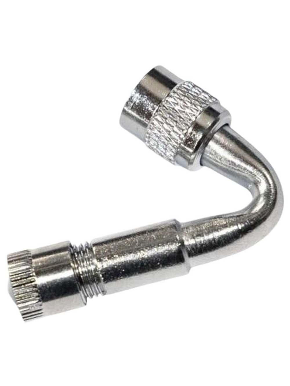 Переходник удлинитель для подкачки на ниппель вентиль 45 градусов серебристый