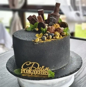 Шоколадная фигурка "Бутылка с сахарной этикеткой"